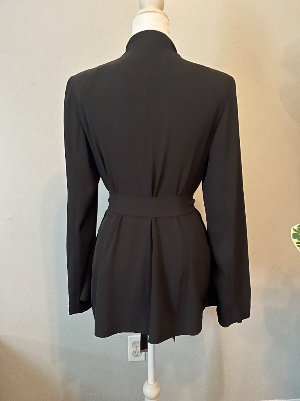 Calvin Klein Draped Waterfall Collar Belted Jacket Fits Sz 8-14 Open Blazer - Picture 3 of 9